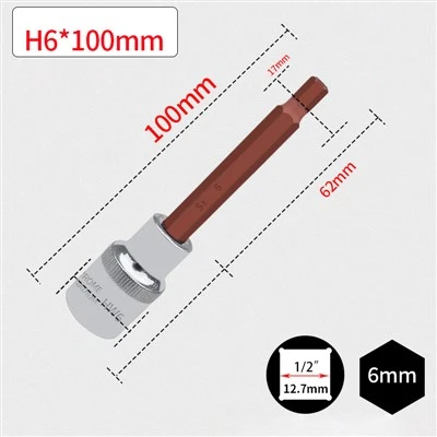 Soketni 1/2 "6mm l100mm
